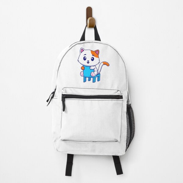 Item preview, Cute Calico Cat Sitting on a Blue Chair Cartoon designed and sold by Nirwestwarr.