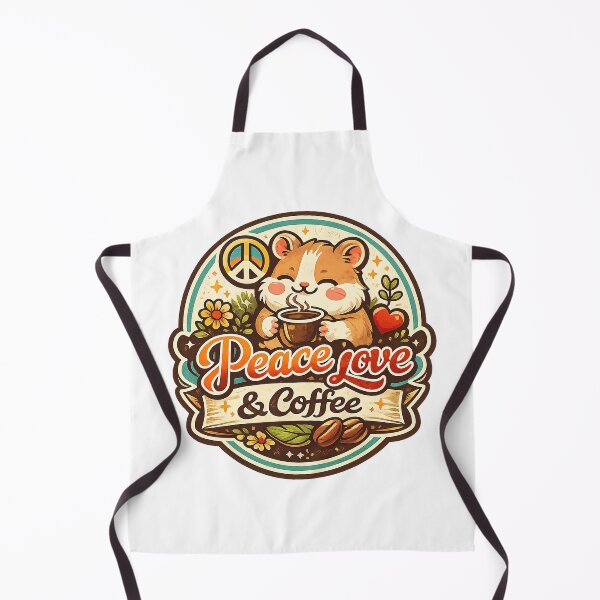 Item preview, Peace Love And Coffee, Cute Hamster Retro Vintage designed and sold by graphic-genie.