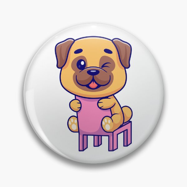 Item preview, Cute Winking Pug Dog Sitting on a Pink Chair designed and sold by Nirwestwarr.