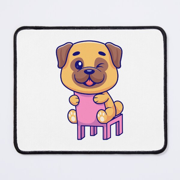 Item preview, Cute Winking Pug Dog Sitting on a Pink Chair designed and sold by Nirwestwarr.