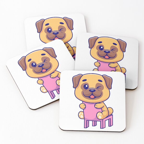 Item preview, Cute Winking Pug Dog Sitting on a Pink Chair designed and sold by Nirwestwarr.