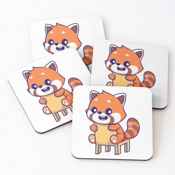 Item preview, Cute Happy Red Panda Sitting on a Chair Cartoon designed and sold by Nirwestwarr.