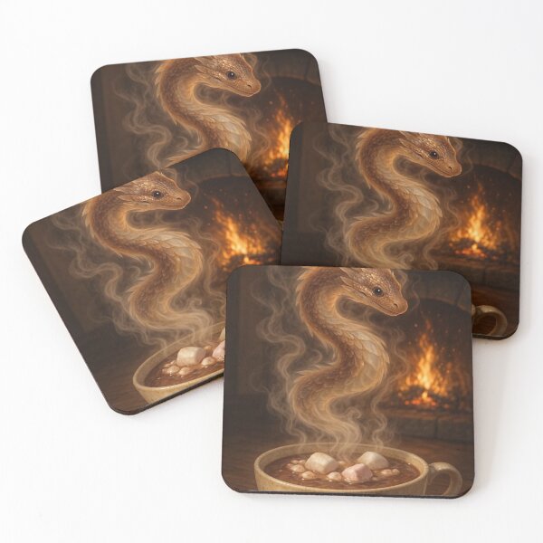 Item preview, Cocoa Wyrm - Cute Hot Chocolate Dragon Floating in Steam designed and sold by Joammiyon.