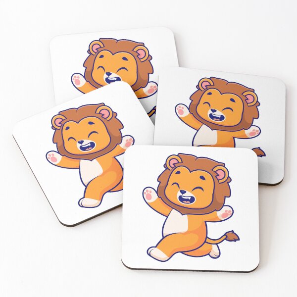 Item preview, Cute Happy Running Lion Cartoon Illustration designed and sold by Nirwestwarr.