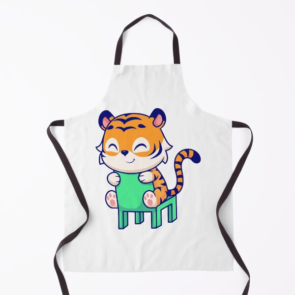 Item preview, Cute Happy Tiger Sitting on a Green Chair Cartoon designed and sold by Nirwestwarr.