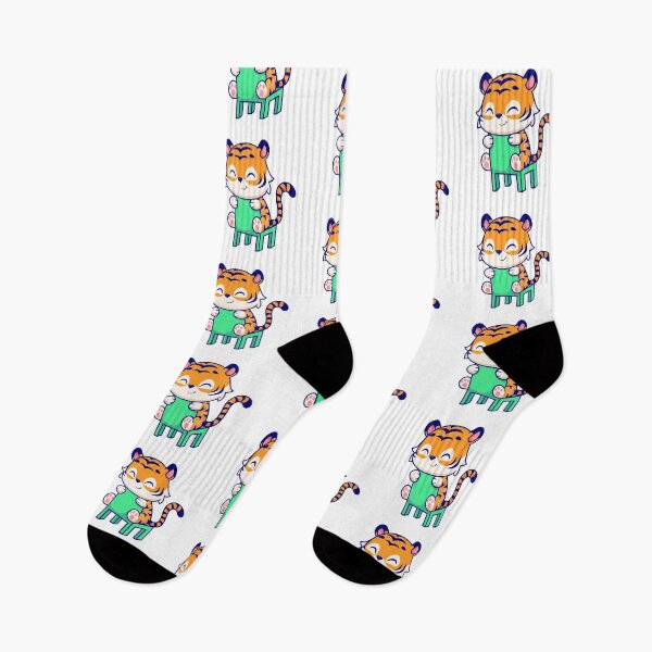 Item preview, Cute Happy Tiger Sitting on a Green Chair Cartoon designed and sold by Nirwestwarr.