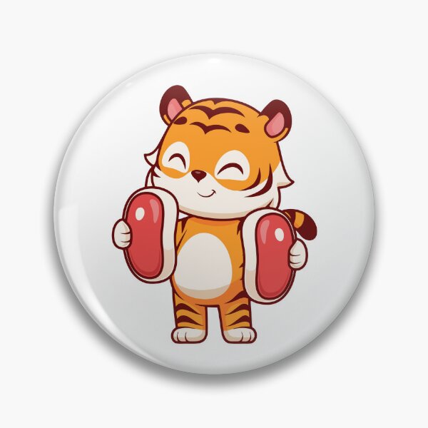 Item preview, Cute Happy Cartoon Tiger Holding Meat Steaks designed and sold by Nirwestwarr.