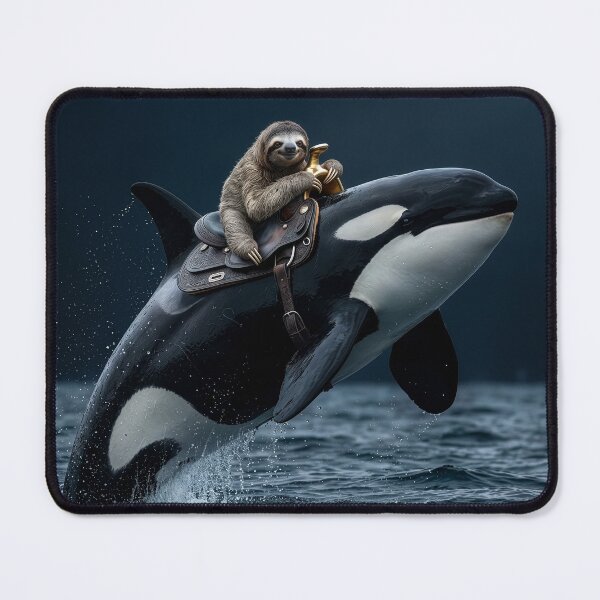 Item preview, Plucky Sloth Rides a Friendly Orca designed and sold by Tridentulus.