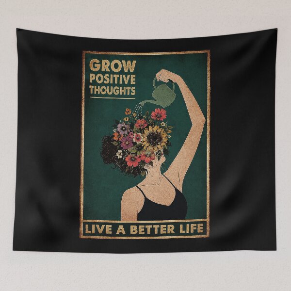 Item preview, Retro Floral Self Growth Poster Art with Positive Mindset designed and sold by ferminhays.