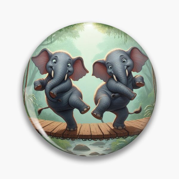 Item preview, Two Elephants Dancing on a Hanging Bridge designed and sold by CarolM.