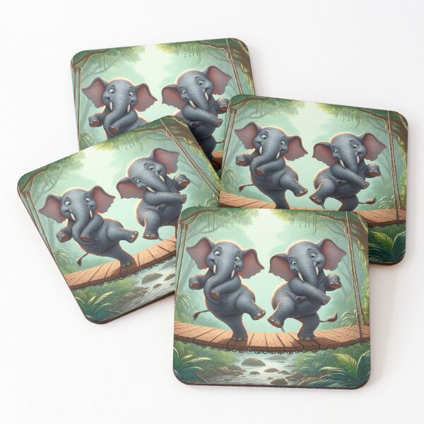 Item preview, Two Elephants Dancing on a Hanging Bridge designed and sold by CarolM.
