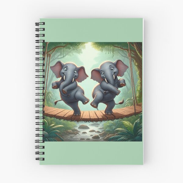 Item preview, Two Elephants Dancing on a Hanging Bridge designed and sold by CarolM.