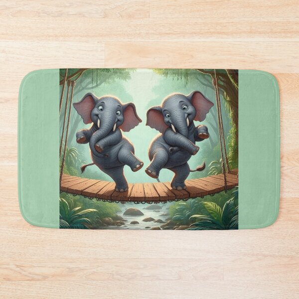 Item preview, Two Elephants Dancing on a Hanging Bridge designed and sold by CarolM.