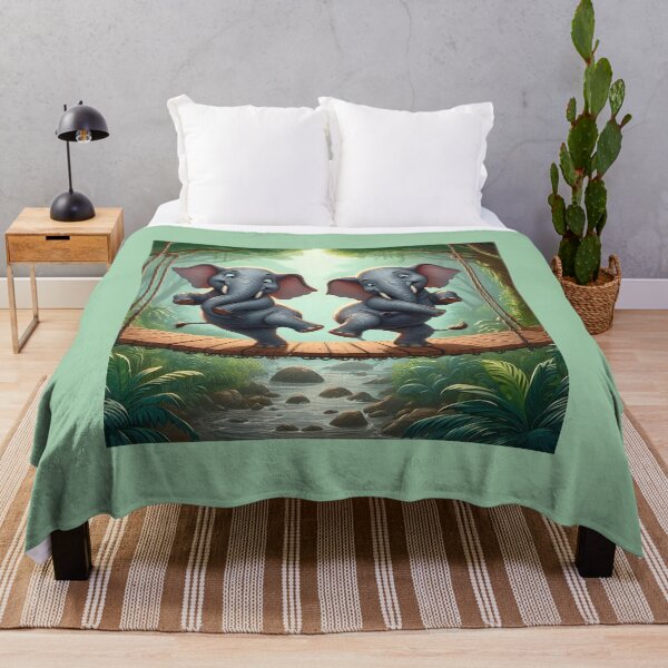 Item preview, Two Elephants Dancing on a Hanging Bridge designed and sold by CarolM.