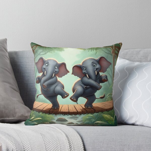 Item preview, Two Elephants Dancing on a Hanging Bridge designed and sold by CarolM.