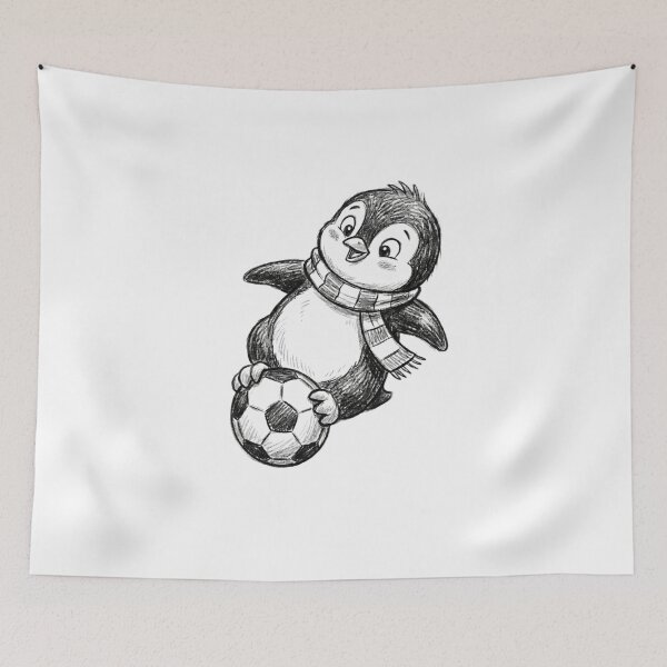 Item preview, Cute Penguin Soccer Star - 2026 World Cup Fluffy Forward designed and sold by TaiwanMemory.