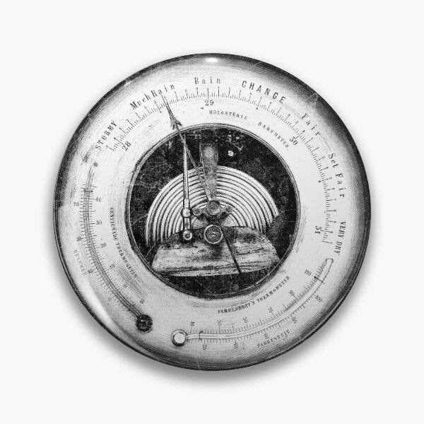 Item preview, Holosteric Aneroid Barometer Exposed Mechanism Victorian Dark designed and sold by Ghoul Enterprises.