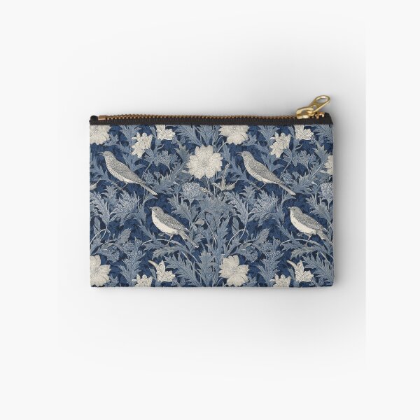 Artikelvorschau, Victorian Indigo Songbirds and Wild Bloom – Dark Bird Botanical Print entworfen und verkauft von BestVarieties.