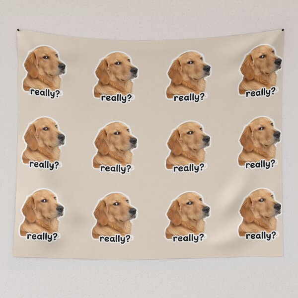 Item preview, Funny Side Eye Dog Sticker Cute Golden Retriever Meme Reaction Sticker designed and sold by Digital_products_0111.