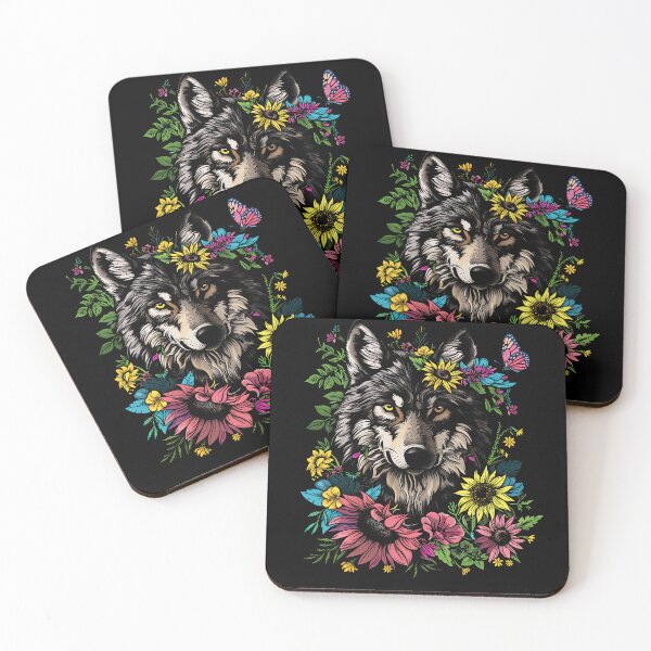 Item preview, Funny Wolf Floral Colorful Boys Girls Kids designed and sold by rafaeltto.