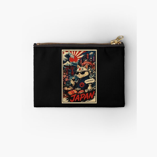 Item preview, Retro Japan Cat Sushi Poster with Ukiyo Inspired Street designed and sold by eliramaison.
