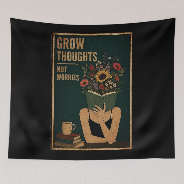 Item preview, Vintage Floral Reading Art With Calm Growth Mindset designed and sold by ferminhays.