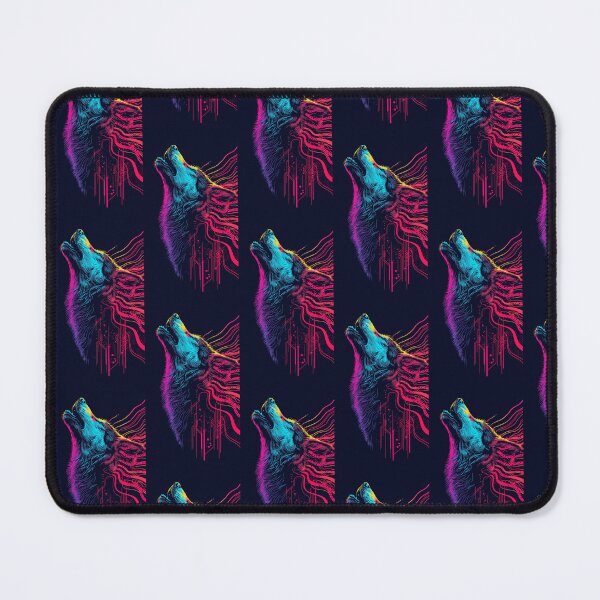 Item preview, Neon Cyber Wolf Howling designed and sold by KiraChie.