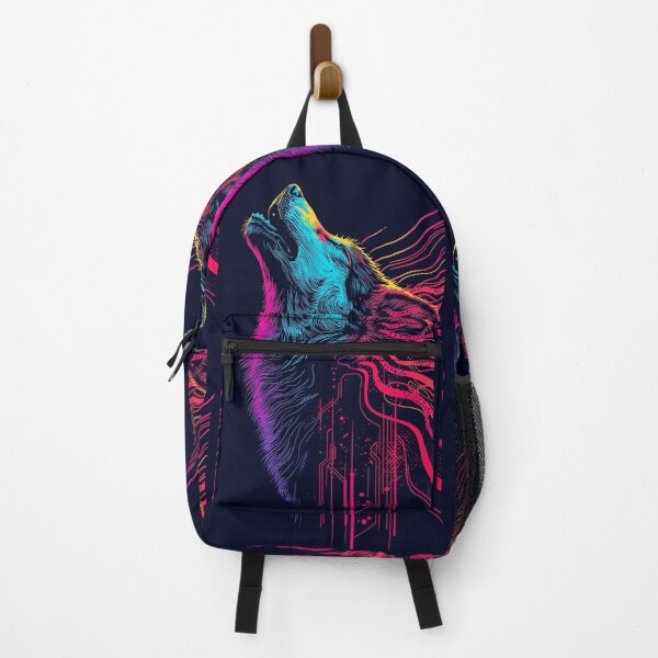 Item preview, Neon Cyber Wolf Howling designed and sold by KiraChie.