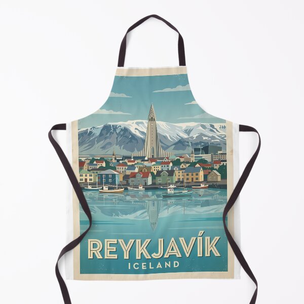 Item preview, Reykjavík Iceland Vintage Travel Poster | Retro Harbor Cathedral Wall Art designed and sold by Ar0undTheW0rld.