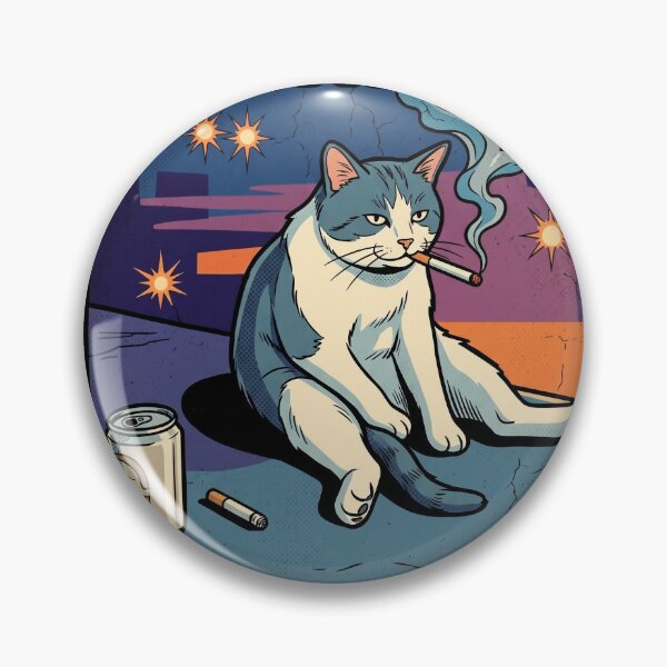 Item preview, Retro 80s Feline Vice Cynical Burnout Cat Comic Art designed and sold by Vermanartist.