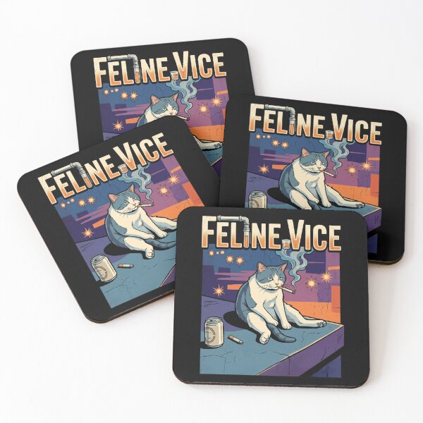 Item preview, Retro 80s Feline Vice Cynical Burnout Cat Comic Art designed and sold by Vermanartist.