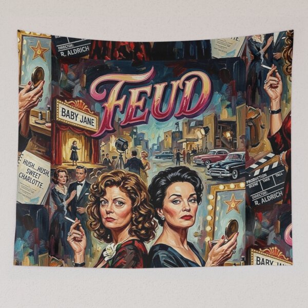Item preview, Hollywood Rivalry – Feud Bette and Joan Fine Art Print designed and sold by Art's Diner.