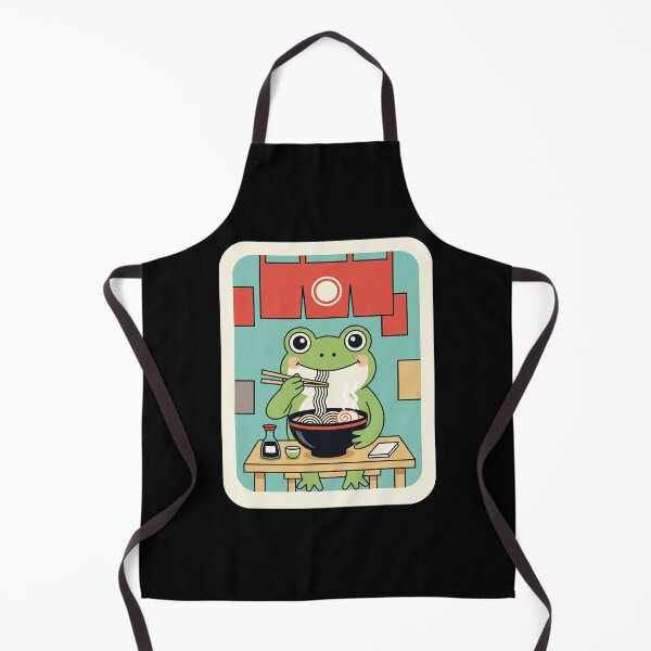 Item preview, Cute Frog Eating Ramen in Cozy Japanese Noodle Shop designed and sold by JordynLadukeg65.