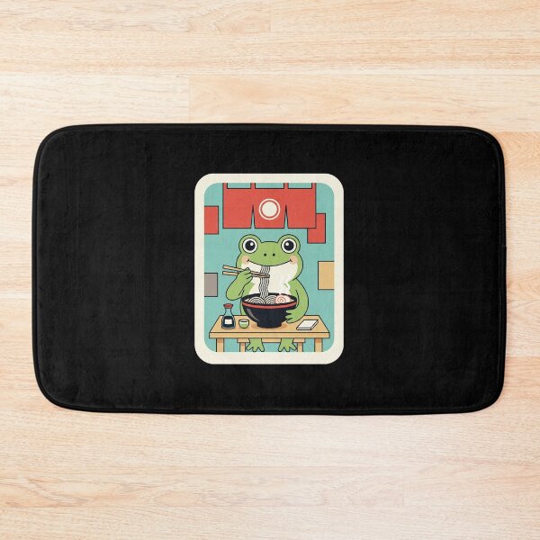 Item preview, Cute Frog Eating Ramen in Cozy Japanese Noodle Shop designed and sold by JordynLadukeg65.