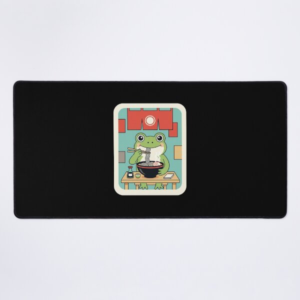 Item preview, Cute Frog Eating Ramen in Cozy Japanese Noodle Shop designed and sold by JordynLadukeg65.