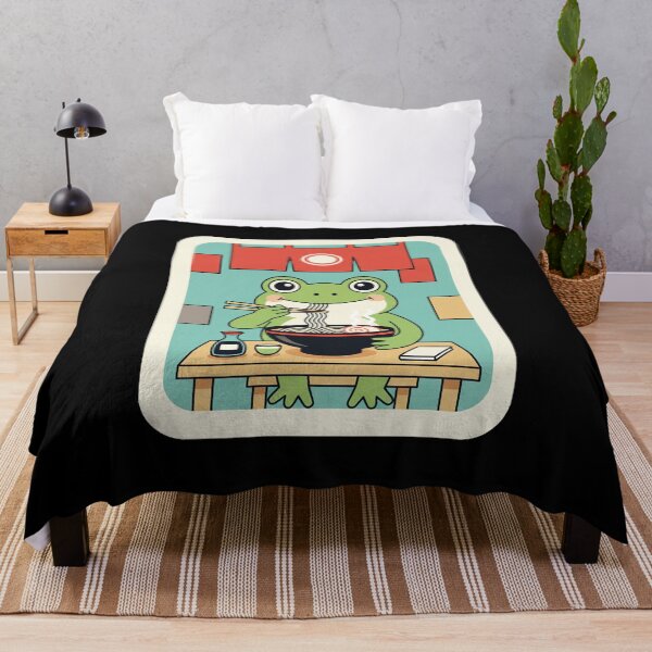 Item preview, Cute Frog Eating Ramen in Cozy Japanese Noodle Shop designed and sold by JordynLadukeg65.