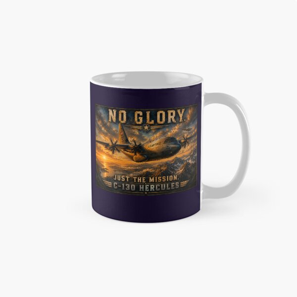 Item preview, No Glory Just the Mission C-130 Hercules Vintage Military Aircraft Graphic designed and sold by Swanny's Custom T-shirt and Gift Designs.