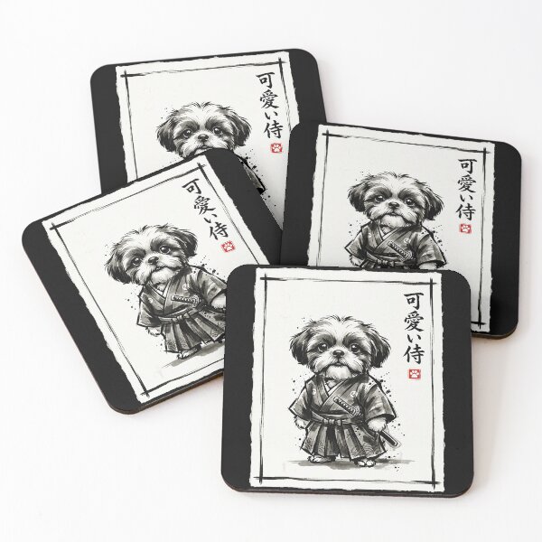 Item preview, Shih Tzu Samurai Warrior in Traditional Japanese Ink Wash Style designed and sold by titanlevi.