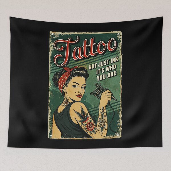 Item preview, Retro Tattoo Woman With Vintage Ink Culture Attitude designed and sold by Modaozushi216.