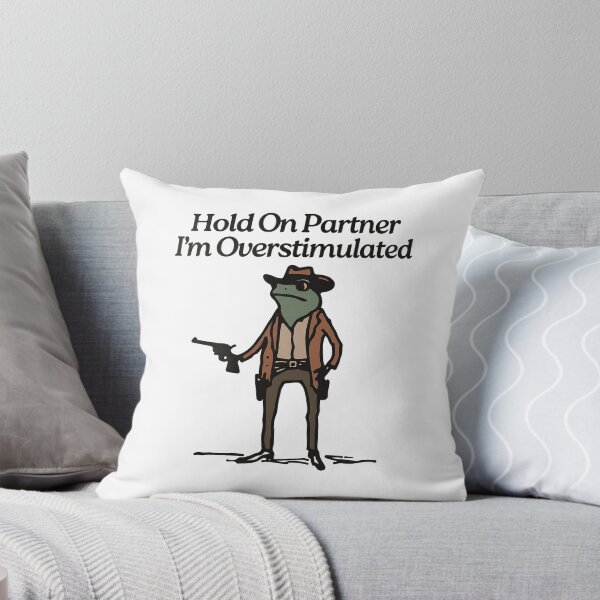 Item preview, Hold On Partner I’m Overstimulated Funny Cowboy Frog Design designed and sold by jeremjosh.