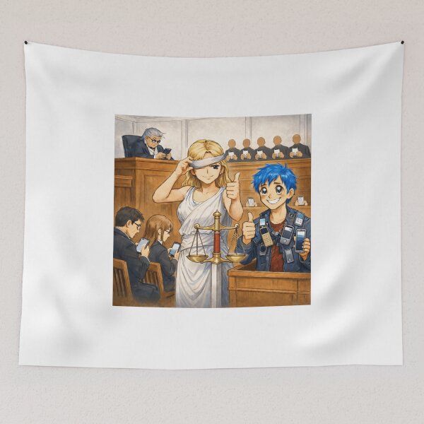 Item preview, Justice Served - Funny Courtroom Anime Sticker designed and sold by sabarinath3421.