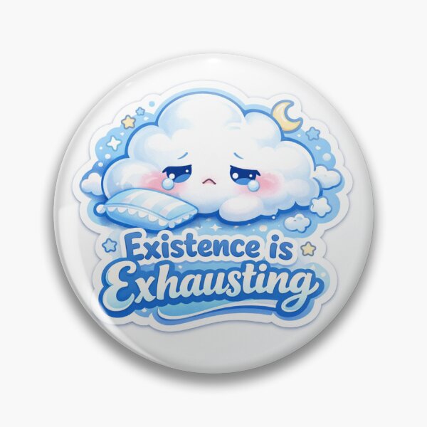 Item preview, Tired Cloud Sticker Kawaii Burnout Meme Aesthetic for Introverts & Emotional Humor designed and sold by CutePrintCorner.