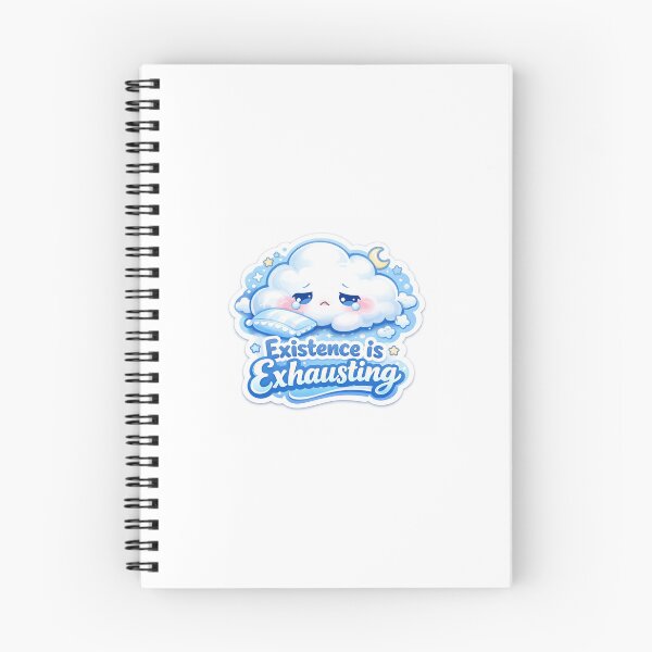 Item preview, Tired Cloud Sticker Kawaii Burnout Meme Aesthetic for Introverts & Emotional Humor designed and sold by CutePrintCorner.