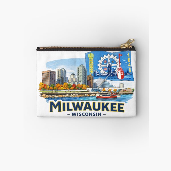 Item preview, Milwaukee Wisconsin Travel Retro Flag designed and sold by devonclemon.