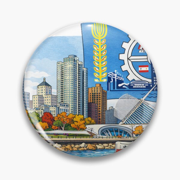Item preview, Milwaukee Wisconsin Travel Retro Flag designed and sold by devonclemon.