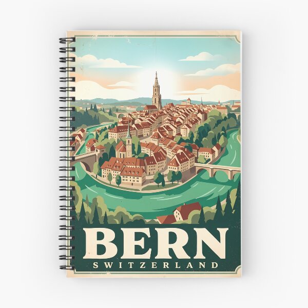 Item preview, Bern Switzerland Vintage Travel Poster | Retro River Cityscape Wall Art designed and sold by Ar0undTheW0rld.