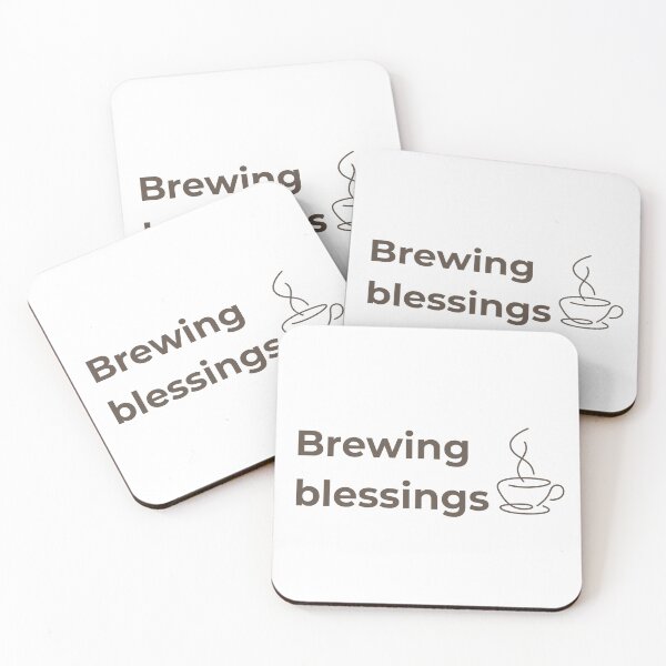 Item preview, Brewing Blessings - Positive Coffee Quote designed and sold by Identity Studio.