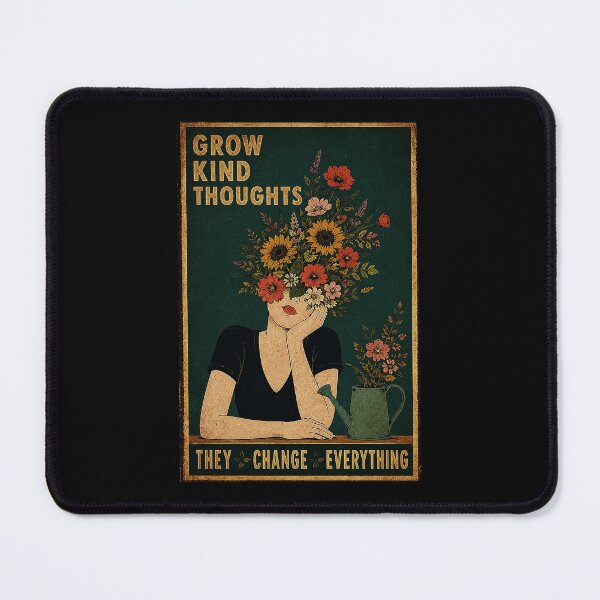 Item preview, Vintage Floral Woman Illustration with Grow Kind Thoughts designed and sold by ferminhays.