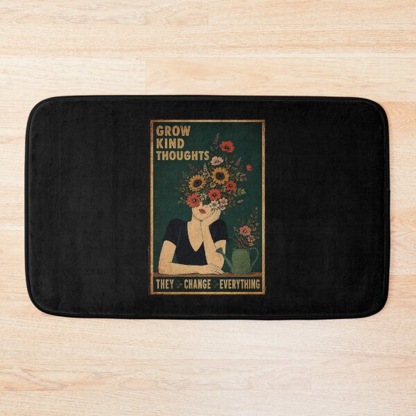Item preview, Vintage Floral Woman Illustration with Grow Kind Thoughts designed and sold by ferminhays.