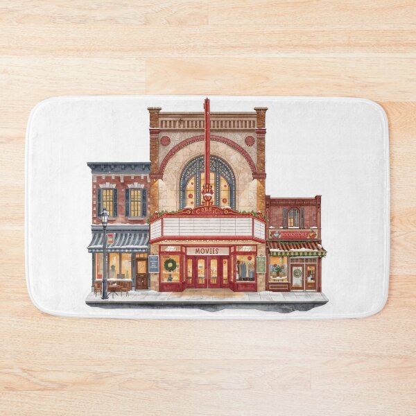 Item preview, Vintage Christmas Cinema Street  designed and sold by CozyinTime.